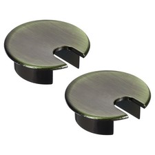 2Pcs Desk Grommet 1.4 Inch Zinc Alloy Round Desk Hole Cover 35mm, Bronze