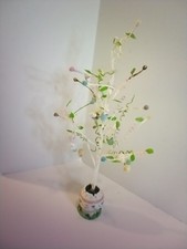 18" Easter Tree Bendable Wire Pastel Colors With Ornaments