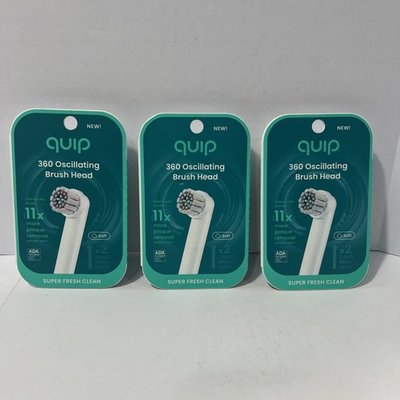 #ad #ad Quip 360 Oscillating Brush Head 2 White Refills 3 Pack 6 Brushes Total NewSealed $18.99