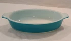 Vintage Pyrex Tableware Blue 700 10-OZ Oval Personal Baking Dish Early 1970s