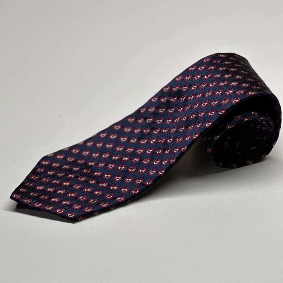 Corbata Brooks Brothers 346 seda azul marino 3,5 x 60 cachemira Repp Foto 2 de 4