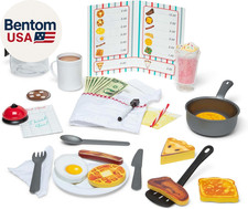 Star Diner Restaurant 41-Piece Play Set with Toy Food, Cookware Play Kitchen A