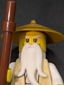 LEGO Ninjago Minifigure njo0168 Wu Sensei - Gold Tan Robe & Staff From Set 70751