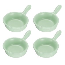 4Pcs Ceramic Dipping Sauce Bowls, 3oz Soy Sauce Dish with Handle, Light Green