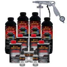 Custom Coat Bright Silver 1 Gal Urethane Spray-on Truck Bed Liner Spray Gun Kit