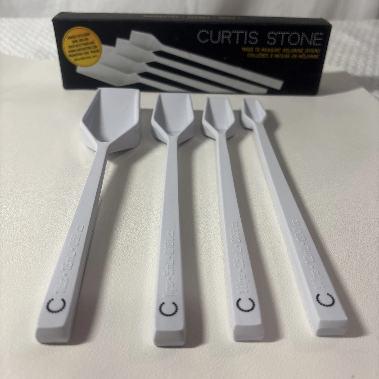 Curtis Stone, Made To Measure, Melamine Measuring Spoons White Open Box