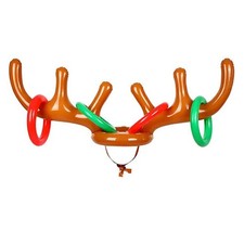 1 Set Inflatable Reindeer Antlers Ring Toss Game Christmas/Carnival Family Party