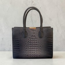 Women s Gray Croc Embossed Satchel Top Handle...