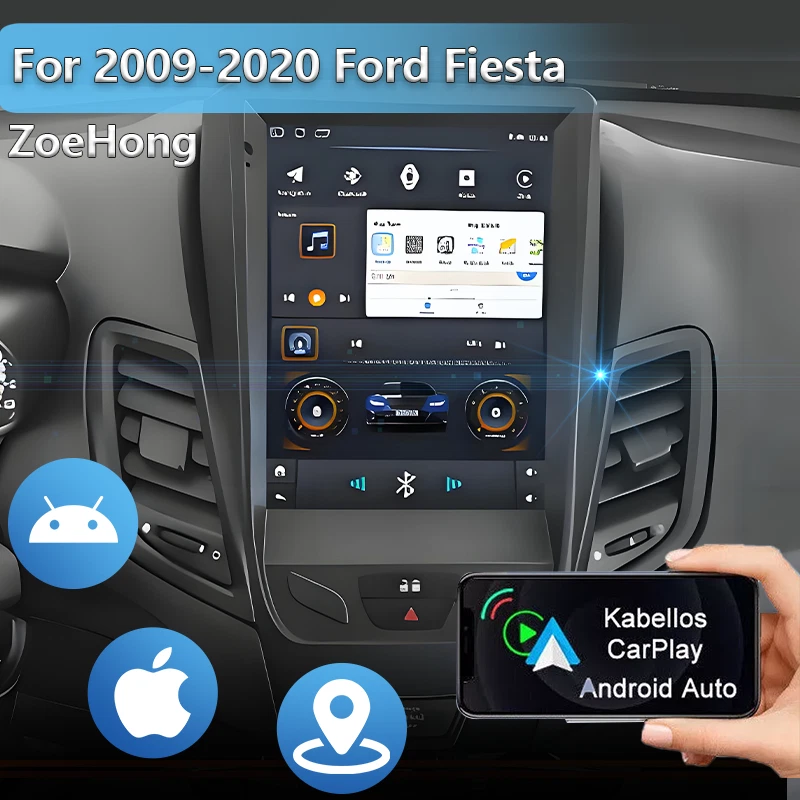 Radio estéreo Android 64 GB GPS navegación WiFi Carplay DSP para Ford Fiesta 2009-16 9,7" Foto 2 de 4