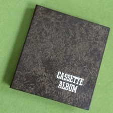 Vintage CASSETTE ALBUM Storage Case Holds 12 Tapes Brown Composition Book Holder
