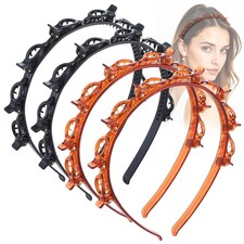 MBAIYO 4Pcs Headband With Clips,Bangs Hairstyle Hairpin Headband Toothed Band...