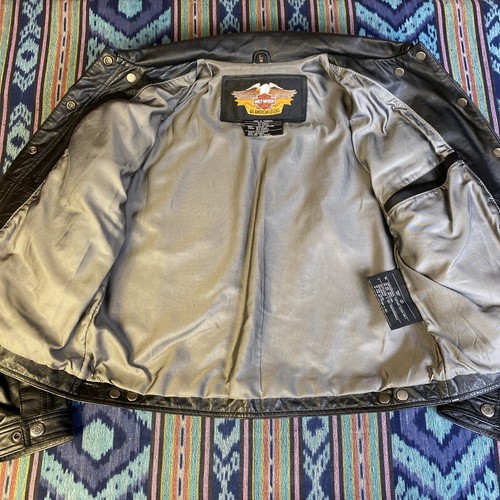Auténtica chaqueta de cuero grande Harley Davidson para motociclista para mujer - Imagen 6 de 14