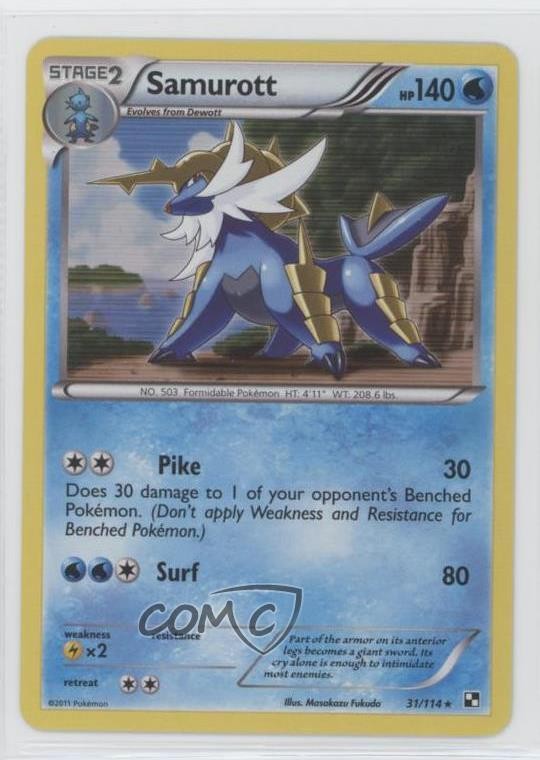 Samurott Holo Pokemon Black & White Base Set #31