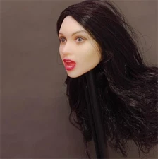 1 /6 Scale Suprise Expression open mouth Female Sculpt Head Carving F 12"