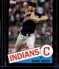 2020 Topps Shane Bieber 1985 Topps Baseball 35th Anniversary Black (Series One)