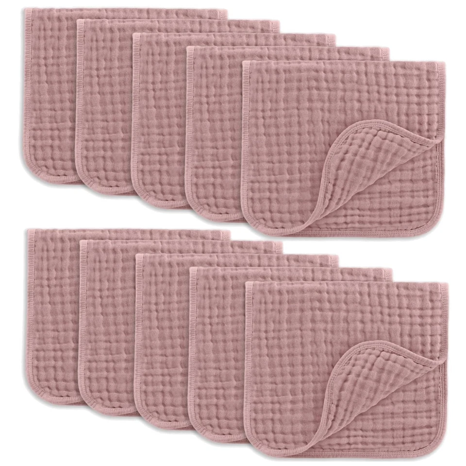 Weiche Baby Spucktücher 10er Pack - 6-lagig Musselin Baumwolle - Bild 1 von 4