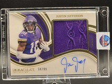 2023 Panini Immaculate Premium Patch Autograph Auto #JJE Justin Jefferson 25/99