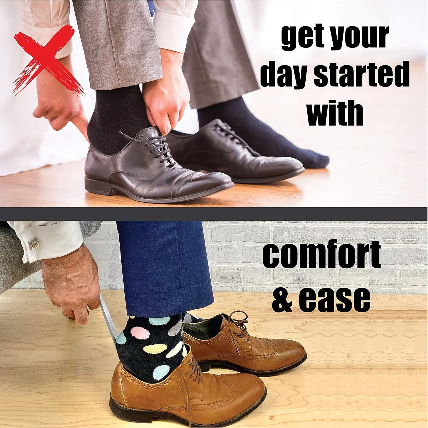 Island Genius Metal Shoe Horn Set of 2 16.5-Inch & 7.5-Inch, Stainless Steel... 