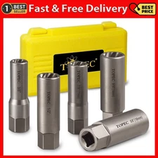 Topec 5-Piece Spiral Type Deep Extractor Set, Spark Plug Easy-out Set, for Re...