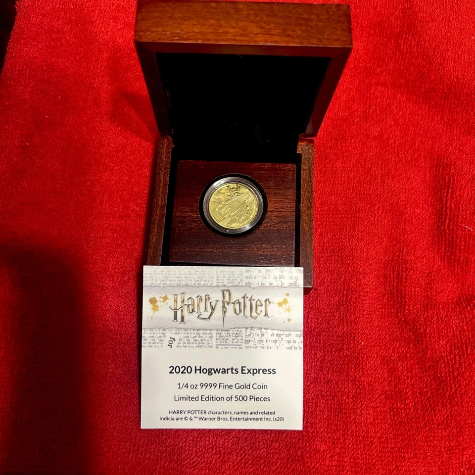 Гарри Поттер классическая серия Hogswarts Express 1/4 унции золото доказательство монета с сертификатом подлинности и коробка - Изображение 3 из 4