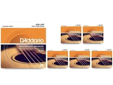 D'Addario EJ15 Phosphor Bronze Extra Light Acoustic Strings 6 Pack