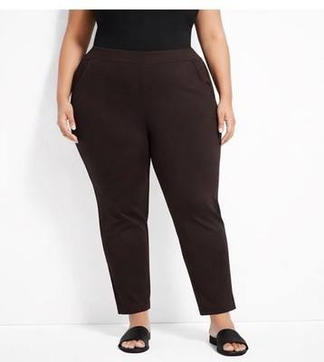 Universal Standard Women s Plus 4XL Moro Ponte Pants Brown Pull On Stretch