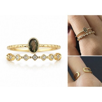 Golde Farbe Ringe Finger Ringe Frauen