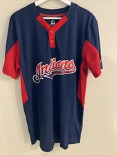 Majestic Cool Base Men’s Cleveland Indians Navy Jersey; Mens Sz M; Baseball MLB
