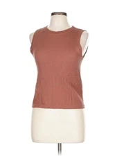 Olive and Oak Women Brown Sleeveless T-Shirt L
