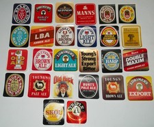 Lot of 26x 1970s Beer bottle labels  -unused - Vaux JPS Burts Youngs Hook Norton