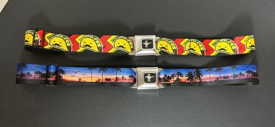 Buckle Down Ford Mustang Seatbelt Adjustable LOT 2 Novelty Tacos & Palm Trees 