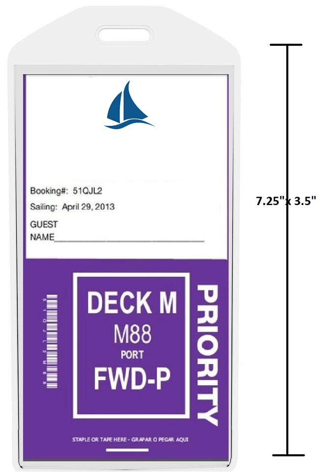 EASY READ REGISTER 4 Luggage Cruise Tag Holders for PRINCESS, CARNIVAL, HOLLAND AMERICA, NORWEGIAN