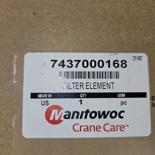 Manitowoc/Grove 7437000168 Hydraulic Filter.
