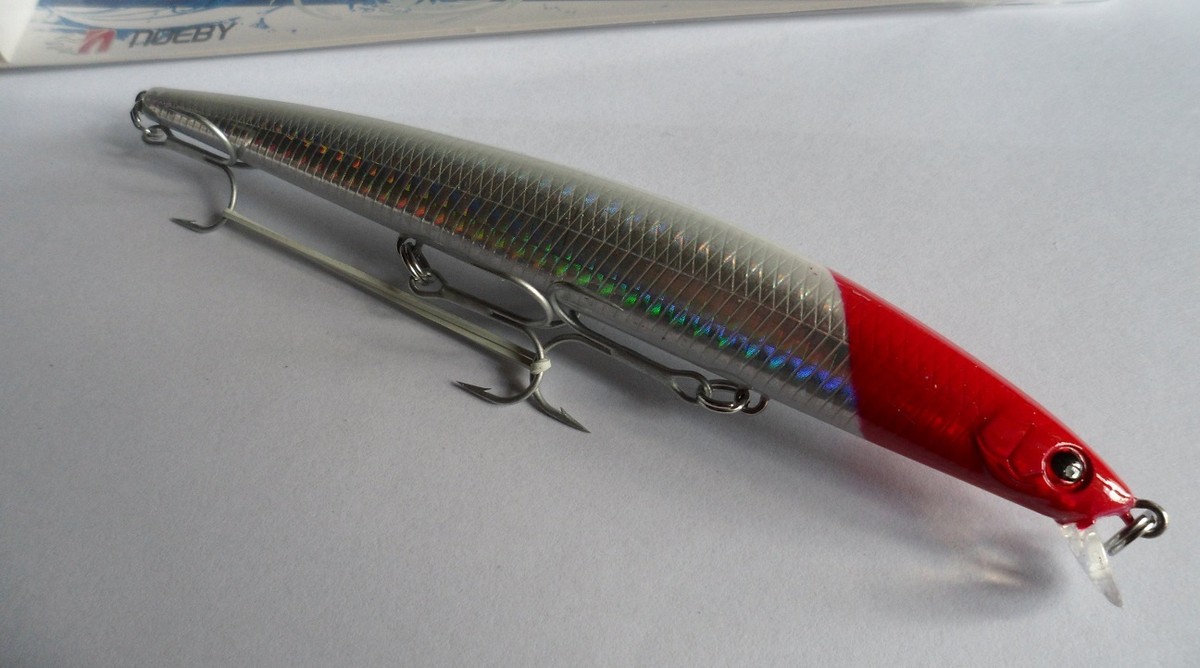 Leurres De Pêche Noeby 14,5cm 19g - Poisson Nageur Rouge Et Blanc, Nage à 0,5m, Pour Mer/rivière
