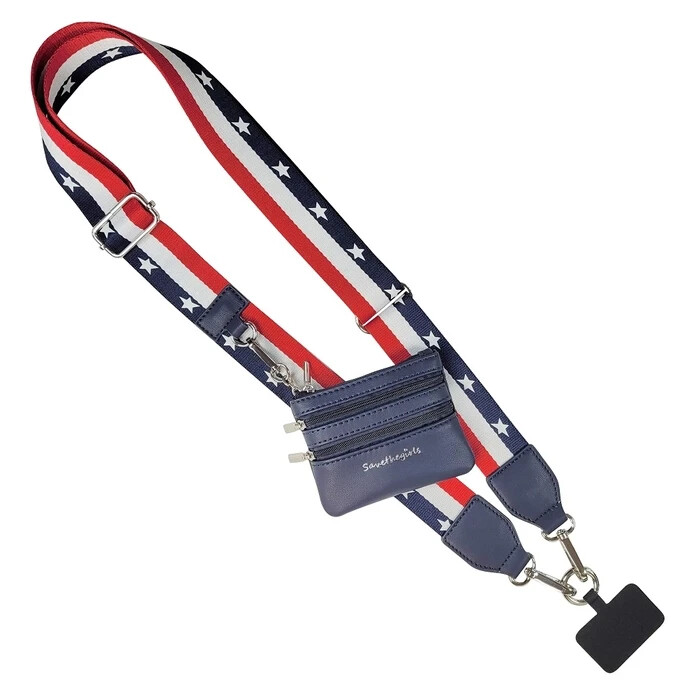 Save the Girls USA Flag Patriotic Phone Pouch Clip Strap  