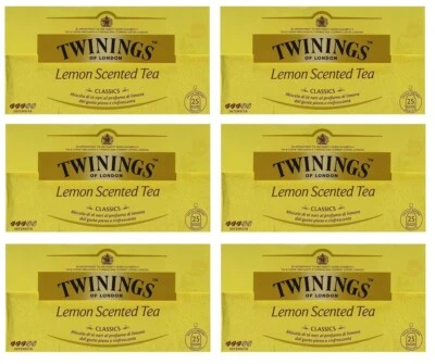 6x Twinings Lemon Scented Tea,Schwarztee Tee mit Zitronengeschmack,25 Filtern