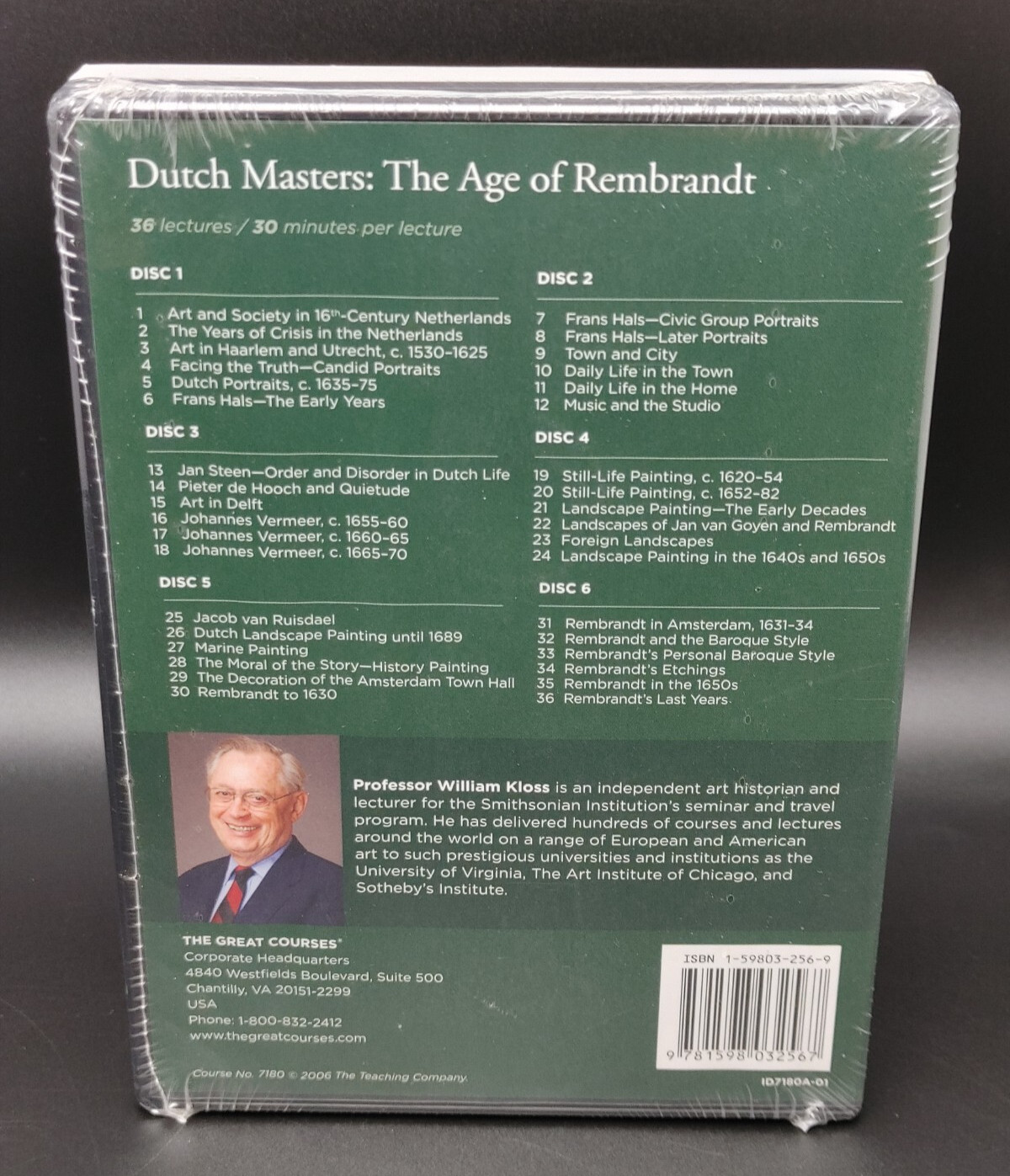GREAT COURSES Dutch Masters The Age Of Rembrandt Guidebook & DVDs #7180
