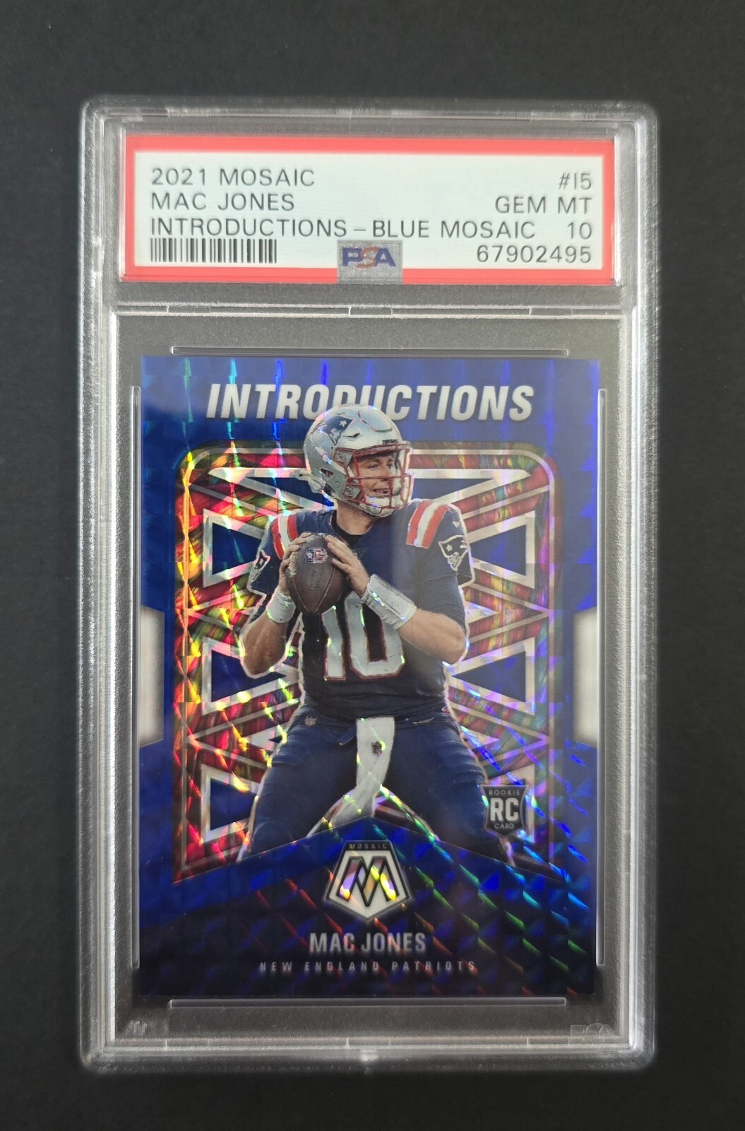2021 🏈 PSA-10 - #15 - Mac Jones - #29/99 Introductions Blue Mosaic  Panini