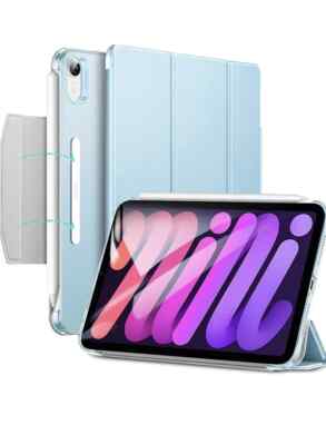 iPad Mini 6. Gen Sky Blue Case ESR Rebound Trifold Smart Case CLIP IN