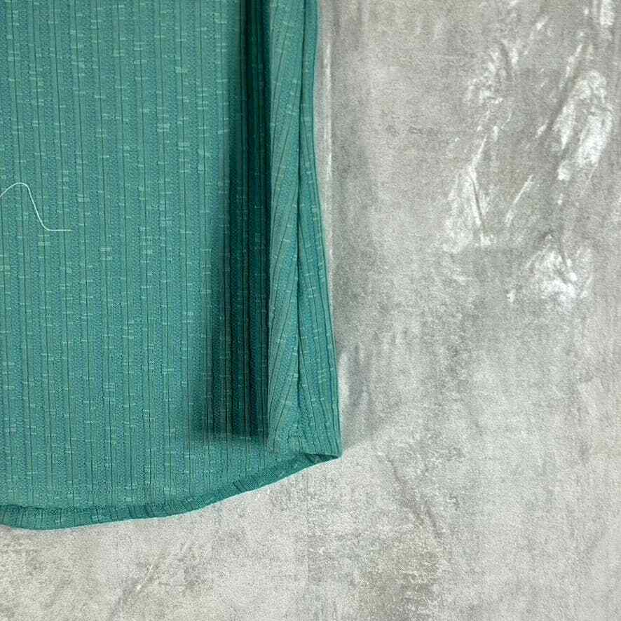 NY Collection Women's Petite Teal V-Neck Triple-Ring