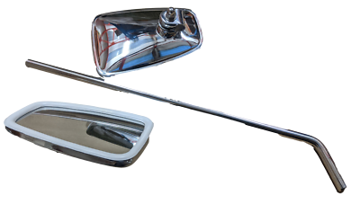 VESPA LAMBRETTA HIGHLY POLISHED STAINLESS STADIUM 2 X MIRROR HEADS