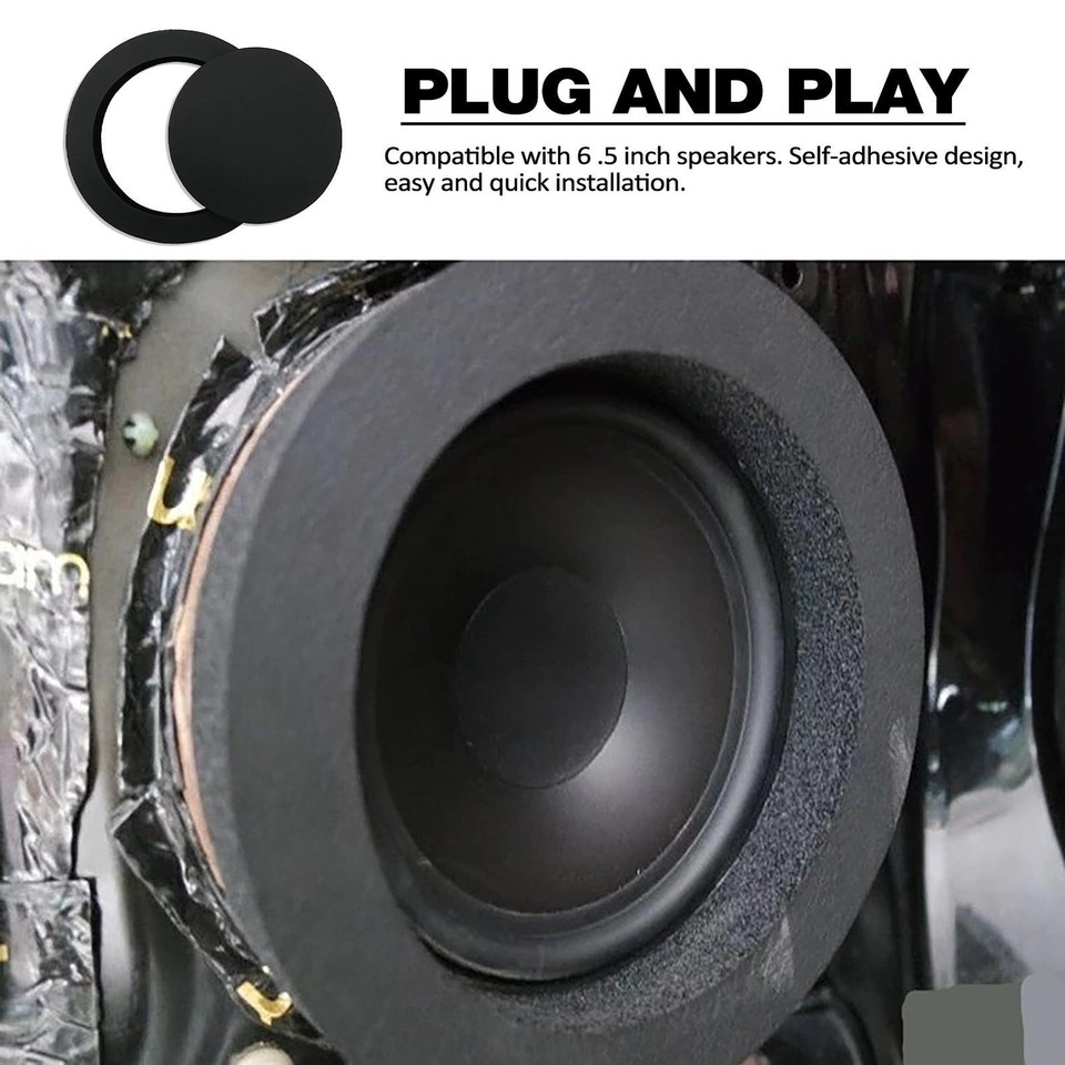 2 Pcs Car Speaker Ring Bass Door Trim Sound Insulation Cotton Audio