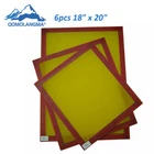 6pcs 18x20" Screen Printing Screens Aluminum Frames with 230 Yellow Mesh Count