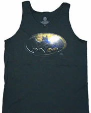Batman Metal Shield Logo Adult Tank Top - Licensed Movie, Superheros Gift item