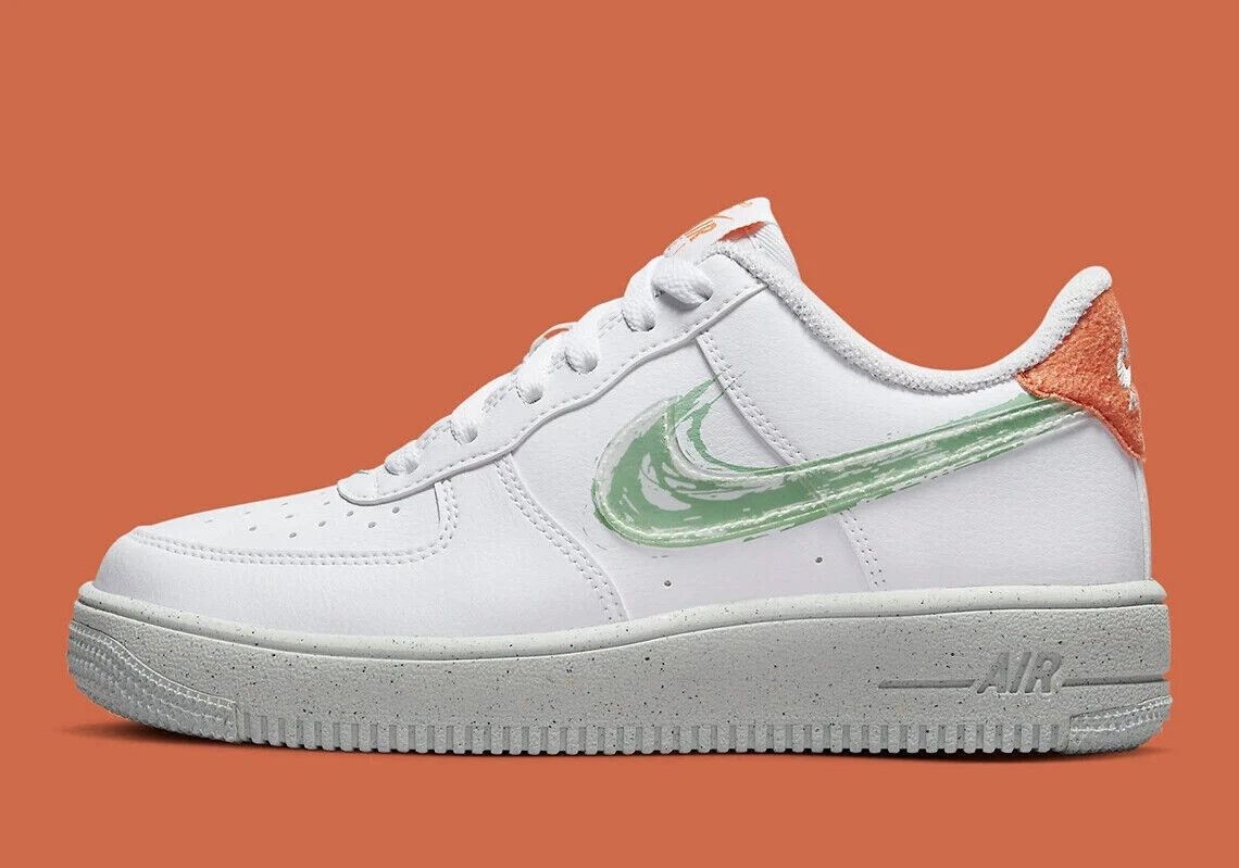 Nike Air Force 1 Crater GS Womens Size 8.5 White Green AF1 DX3067 100 Size  7Y