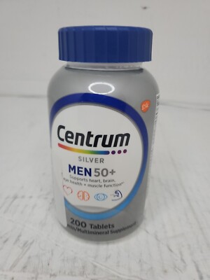 Centrum Silver Men 50+ Multivitamin/Multimineral Supplement (200 Tablets) New