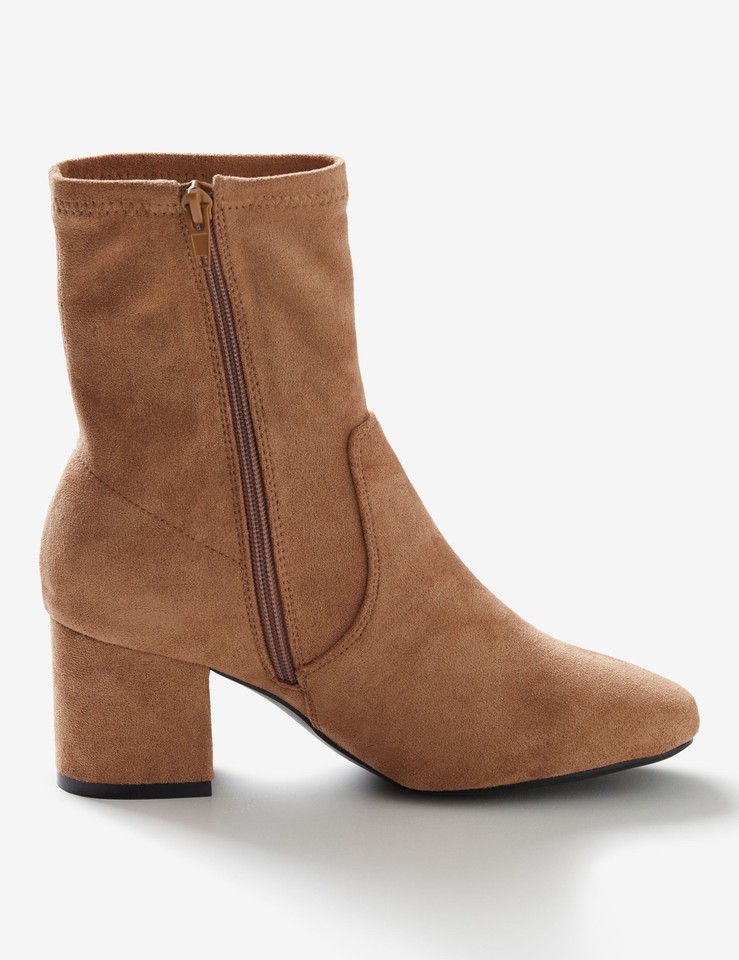  Womens Winter Boots Mid Calf Brown Casual Shoes Work Footwear