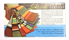 LAKESIDE AWNING STRIPS Advertising Pamphlet made homes cool and comfortable