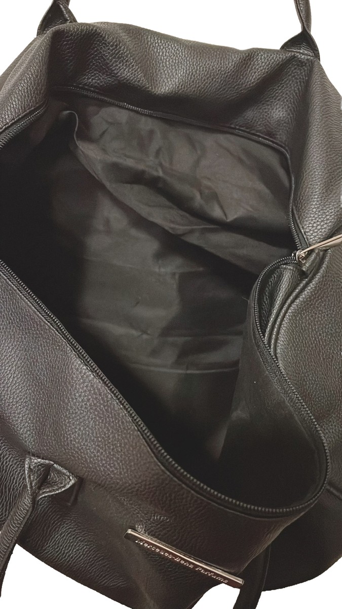 Mercedes-Benz ブラックレザーダッフルバッグ Mercedes Benz-Travel Bag/Tote/ Weekender Gym/Spa Black-Faux