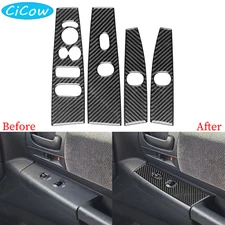Window Lift Switch Panel Trim For Dodge Dakota Durango 01-04 Real Carbon Fiber